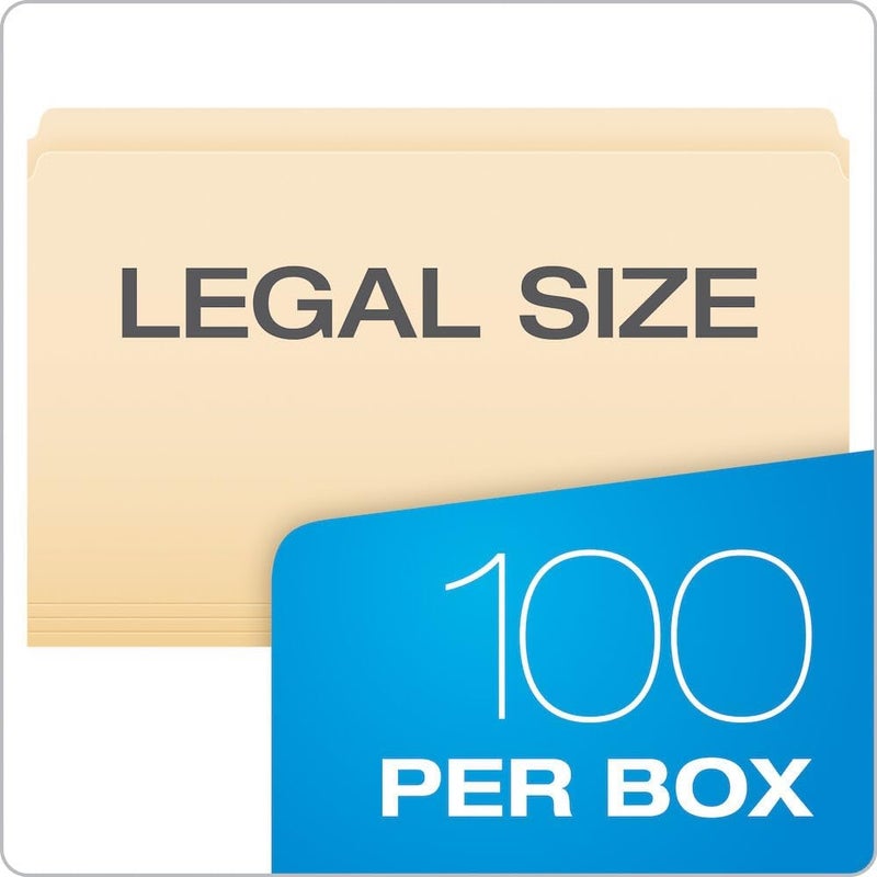 Pendaflex 753 Legal Size File Folders - Straight Cut Top Tab, Manila, Box of 100 - Image 5